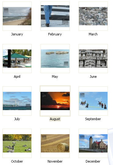 Screenshot of 2010 Desktop Calendar